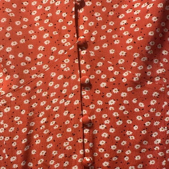 Floral Red Button-Down Dress - Picture 2 of 2